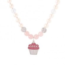 Happy Birthday Pink Cup Cake - Necklace 